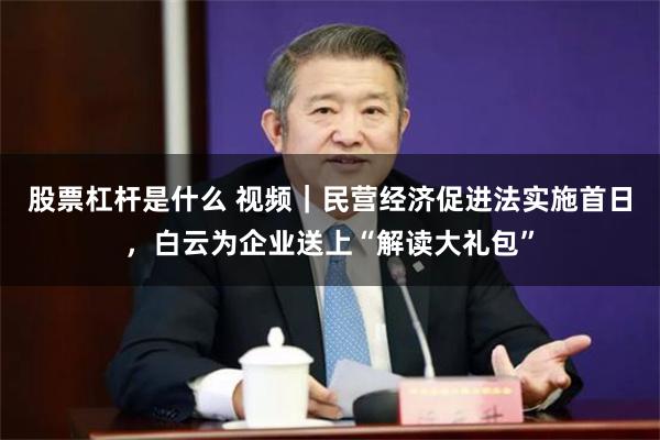股票杠杆是什么 视频｜民营经济促进法实施首日，白云为企业送上“解读大礼包”