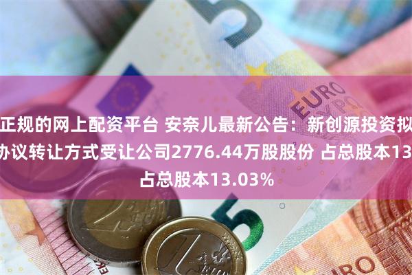 正规的网上配资平台 安奈儿最新公告：新创源投资拟通过协议转让方式受让公司2776.44万股股份 占总股本13.03%