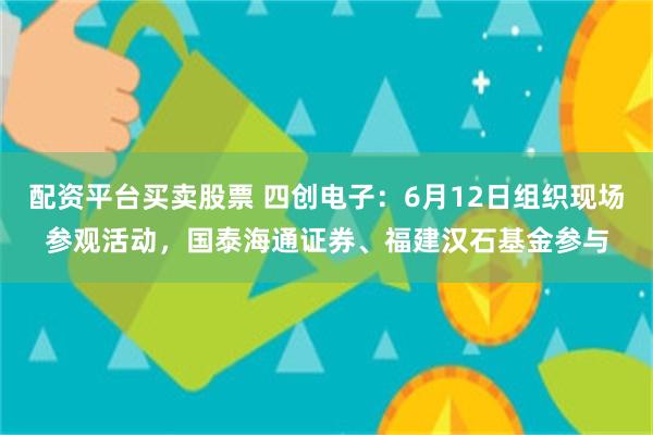 配资平台买卖股票 四创电子：6月12日组织现场参观活动，国泰海通证券、福建汉石基金参与