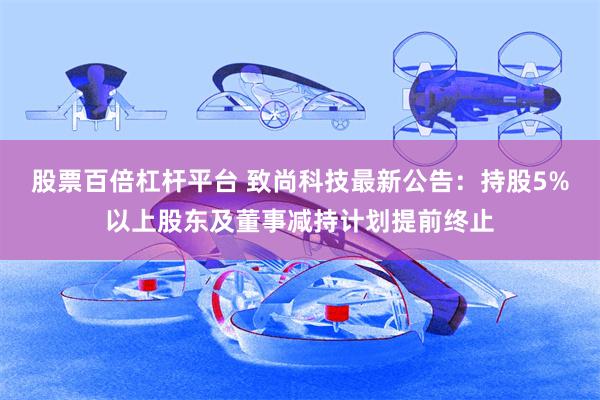 股票百倍杠杆平台 致尚科技最新公告：持股5%以上股东及董事减持计划提前终止