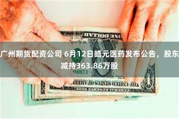 广州期货配资公司 6月12日皓元医药发布公告，股东减持363.86万股