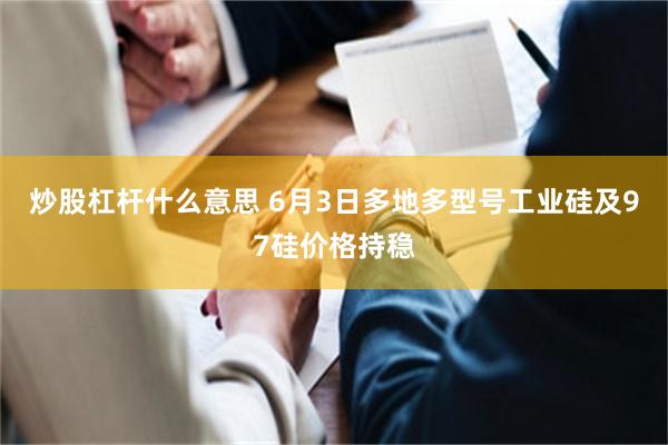炒股杠杆什么意思 6月3日多地多型号工业硅及97硅价格持稳