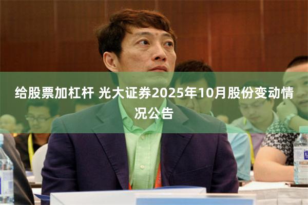给股票加杠杆 光大证券2025年10月股份变动情况公告