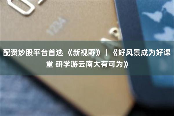 配资炒股平台首选 《新视野》丨《好风景成为好课堂 研学游云南大有可为》