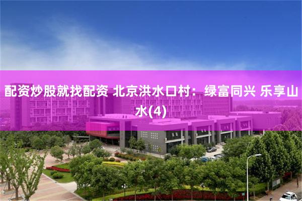 配资炒股就找配资 北京洪水口村:绿富同兴 乐享山水(4)
