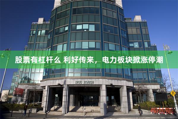 股票有杠杆么 利好传来，电力板块掀涨停潮