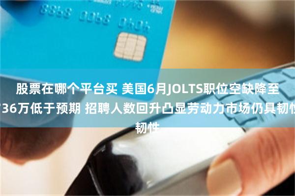 股票在哪个平台买 美国6月JOLTS职位空缺降至736万低于预期 招聘人数回升凸显劳动力市场仍具韧性