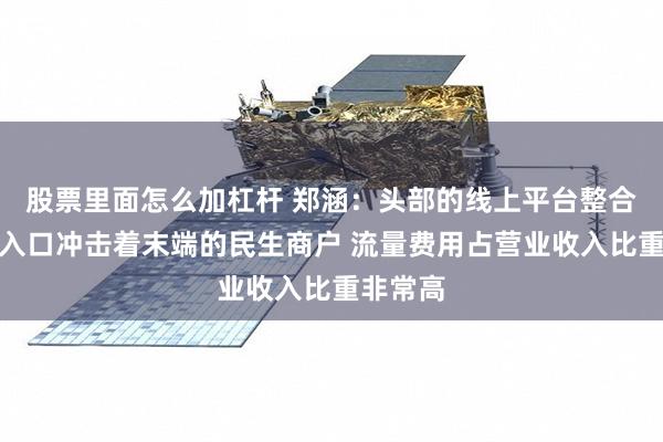 股票里面怎么加杠杆 郑涵：头部的线上平台整合流量的入口冲击着末端的民生商户 流量费用占营业收入比重非常高