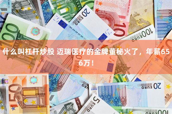 什么叫杠杆炒股 迈瑞医疗的金牌董秘火了，年薪656万！
