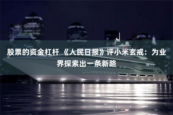 股票的资金杠杆 《人民日报》评小米玄戒：为业界探索出一条新路